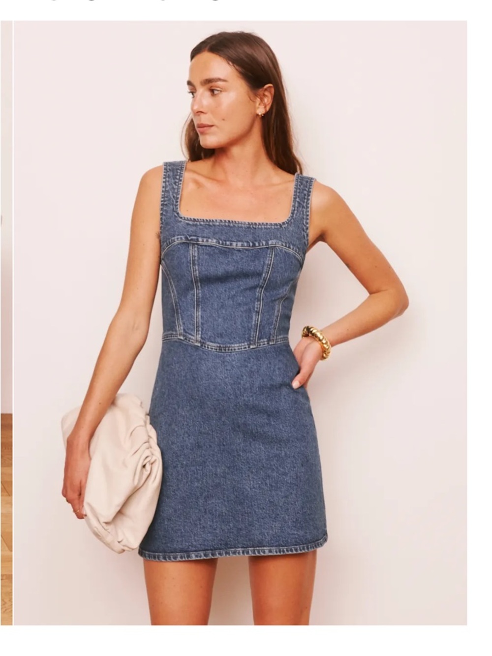 Davies Bustier Denim Mini Dress - Picture 2 of 6